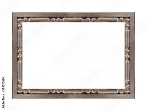 Silver frame for paintings, mirrors or photo isolated on white background © Elena
