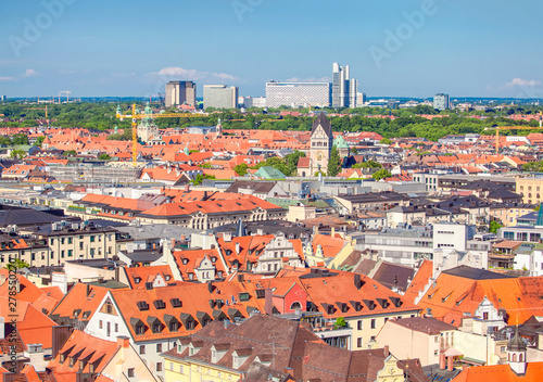 Munich capital of Bavaria , aerial view