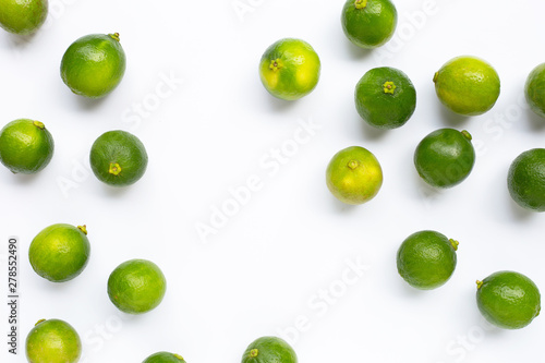 Fresh Limes isolated on white background.