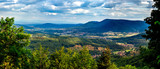 Spacious mountain landscape. A view from the hill to the valley of Alsace.