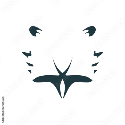 Face half turn view. Elegant silhouette of a two female heads.