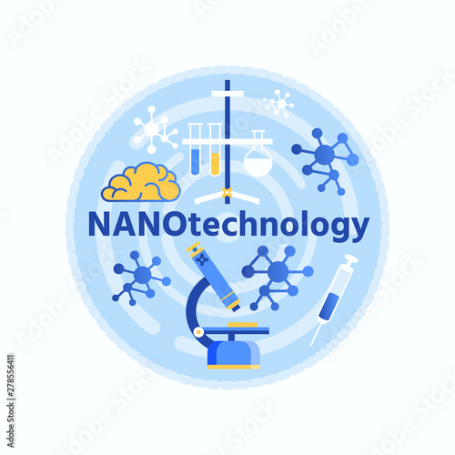 NANOtechnology Lettering Composition Round Banner
