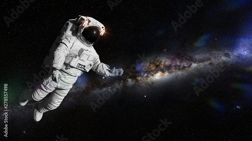 astronaut in deep space (3d illustration, elements of this image are furnishe...