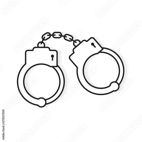 black handcuffs icon- vector illustration