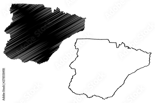 Southern Province (Provinces of Zambia, Republic of Zambia) map vector illustration, scribble sketch Southern map.... photo