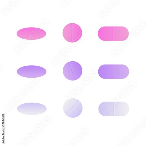 Medicine pills. Drugs vector. Antibiotic and vitamin pill.
