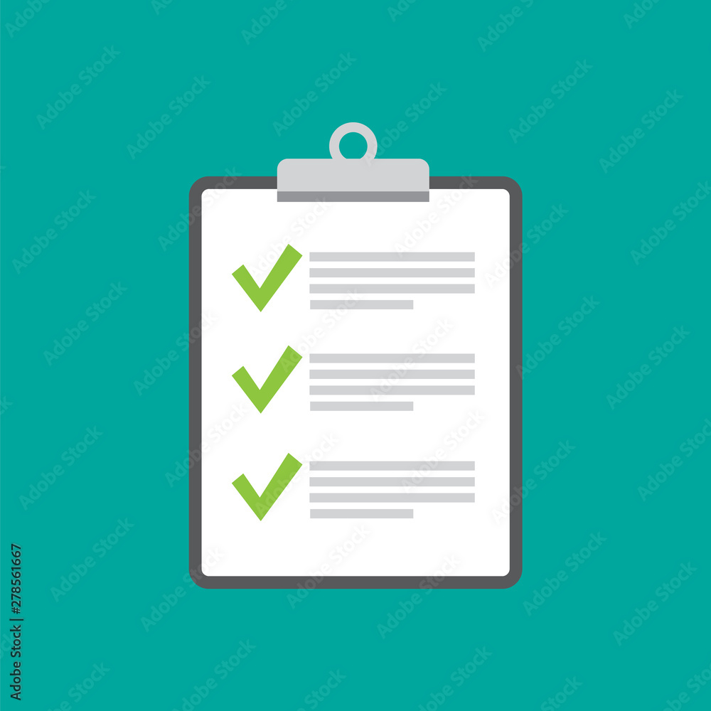Clipboard and check marks. tick ok for web design Clipboard and check marks. tick ok for web design