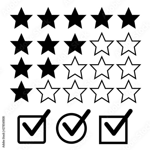5 star rating icon. Star rate vector illustration