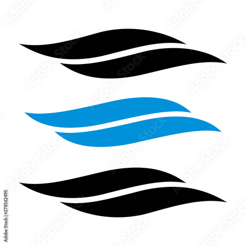 Blue waves swoosh logo. Swoosh vector wave