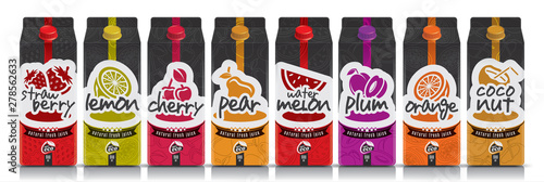 Ready design vector juice, fruit package set