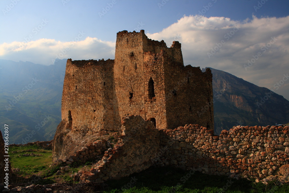 Caucasus. Ossetia. Digory gorge. Battle towers.