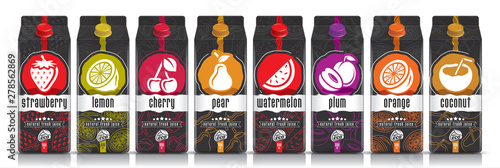 Ready design vector juice, fruit package set
