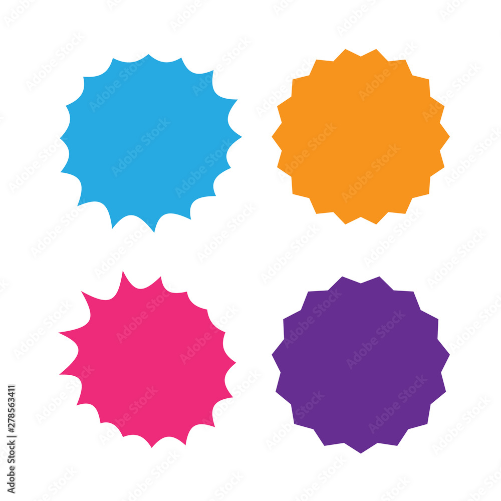 Different starburst vector. Starburst isolated icons set Different starburst vector. Starburst isolated icons set
