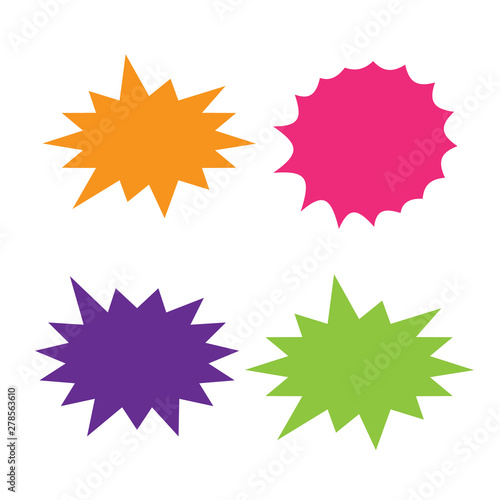 Set of vector starburst, sunburst badges. Starburst isolated icons set