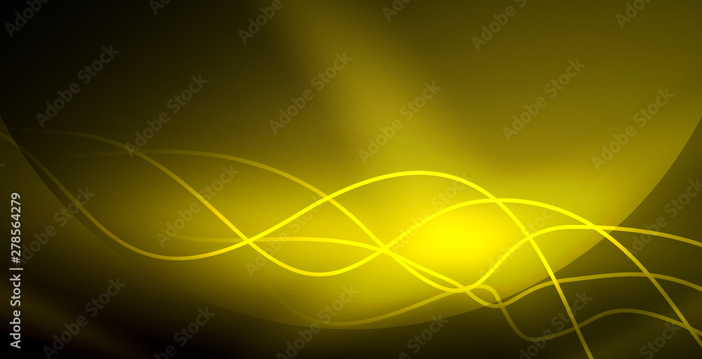Glowing abstract wave on dark, shiny motion, magic space light. Techno abstract background Glowing abstract wave on dark, shiny motion, magic space light. Techno abstract background