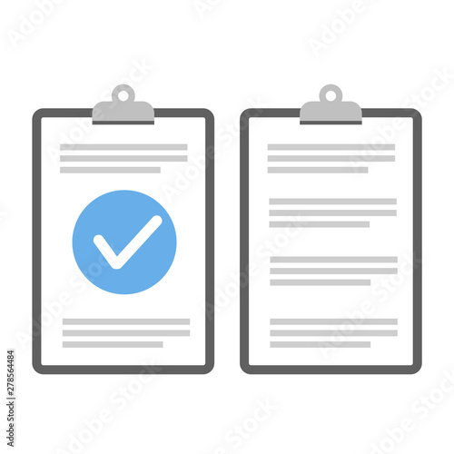 Clipboard checklist flat design. Check list vector illustration