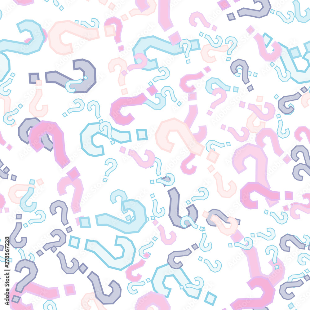 Quiz seamless pattern. Question marks, doubt, faq Quiz seamless pattern. Question marks, doubt, faq