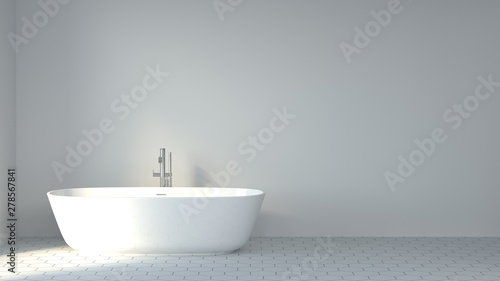 clean bathroom white wall minimalist scandinavian design 3d rendering Interior decoration of the bathroom background