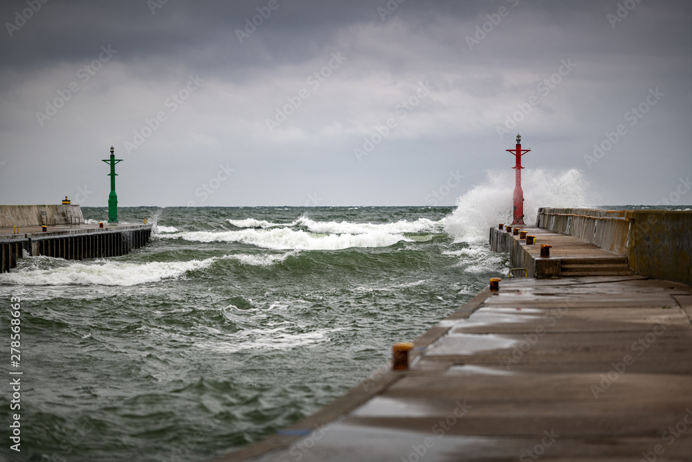 Baltic harbour storm