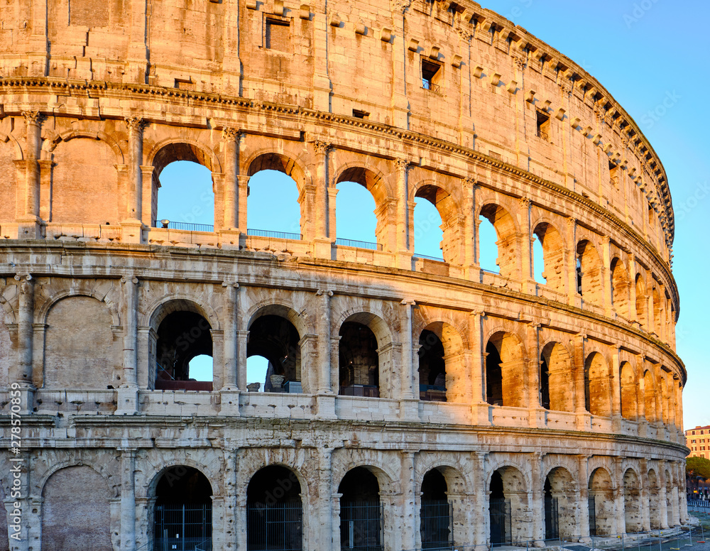 Colosseum at morning in Rome, Italy
