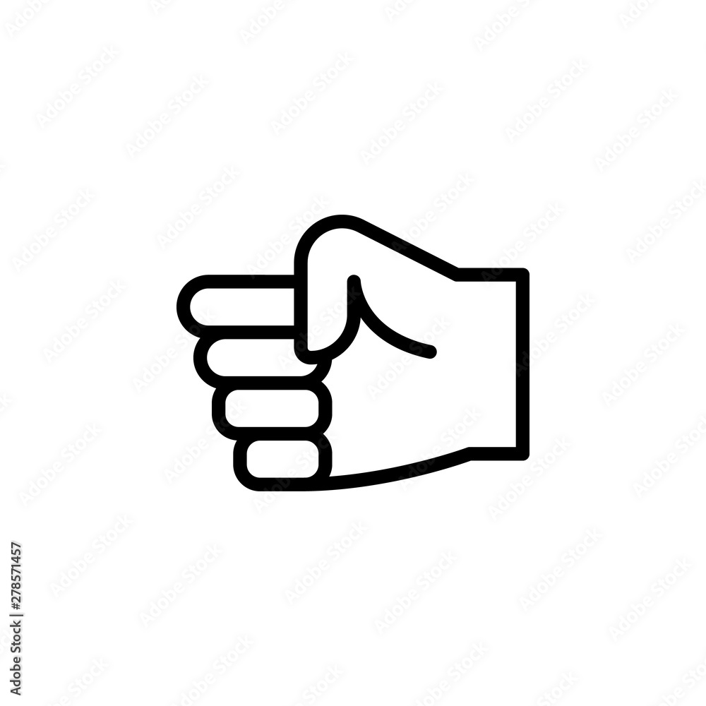 Hand fist gesture outline icon. Element of hand gesture illustration icon. signs, symbols can be used for web, logo, mobile app, UI, UX Hand fist gesture outline icon. Element of hand gesture illustration icon. signs, symbols can be used for web, logo, mobile app, UI, UX