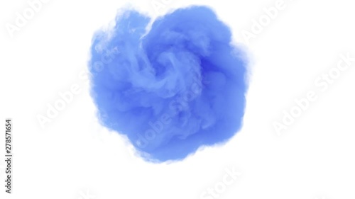 Blue fluffy cloud vortex 3D render