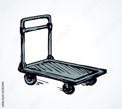 Warehouse trolley. Vector drawing