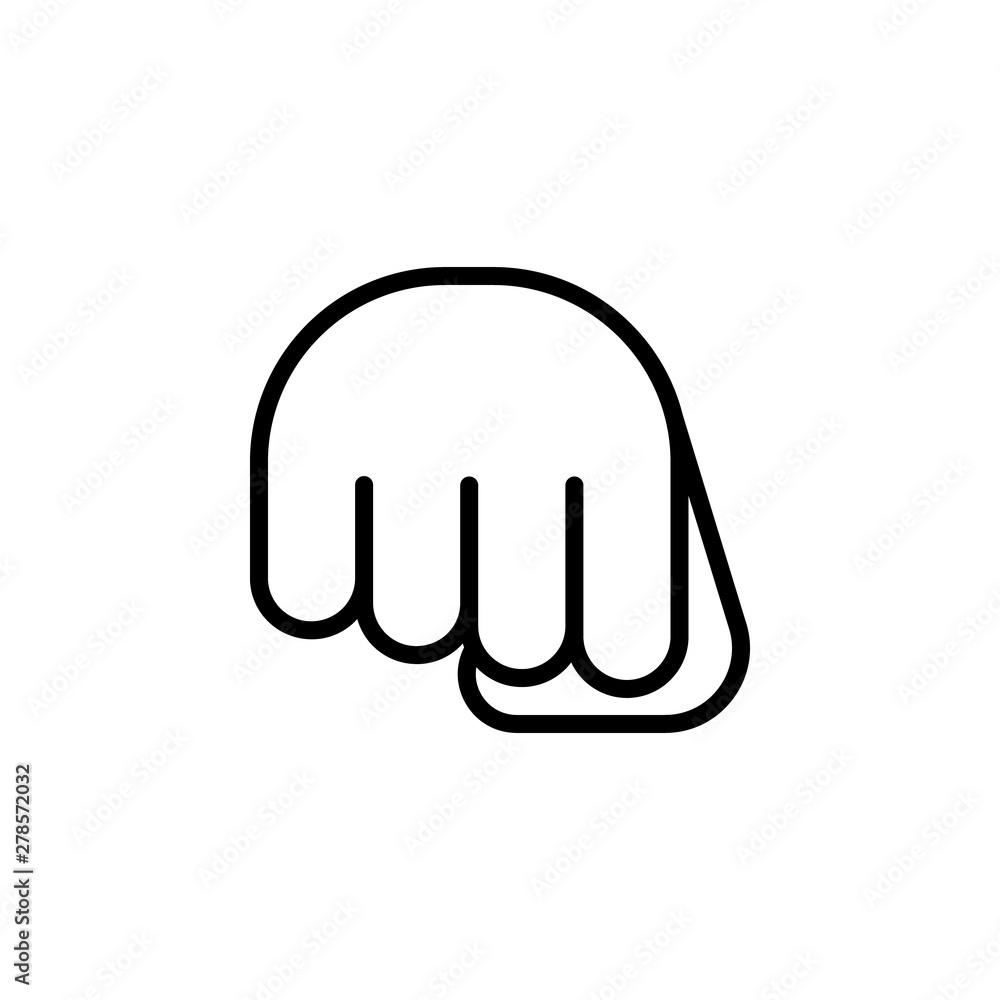 Fist hand gesture outline icon. Element of hand gesture illustration icon. signs, symbols can be used for web, logo, mobile app, UI, UX Fist hand gesture outline icon. Element of hand gesture illustration icon. signs, symbols can be used for web, logo, mobile app, UI, UX