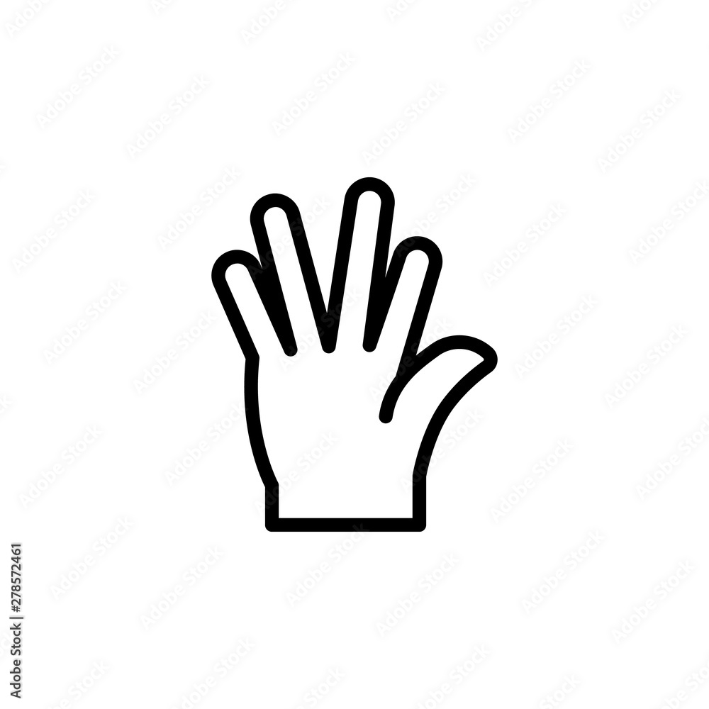 Star Trek hand gesture outline icon. Element of hand gesture