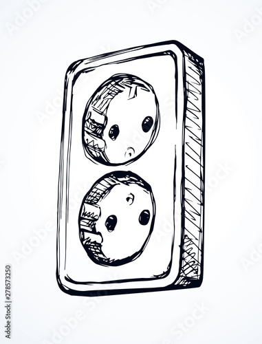 Socket and plug. Vector drawing