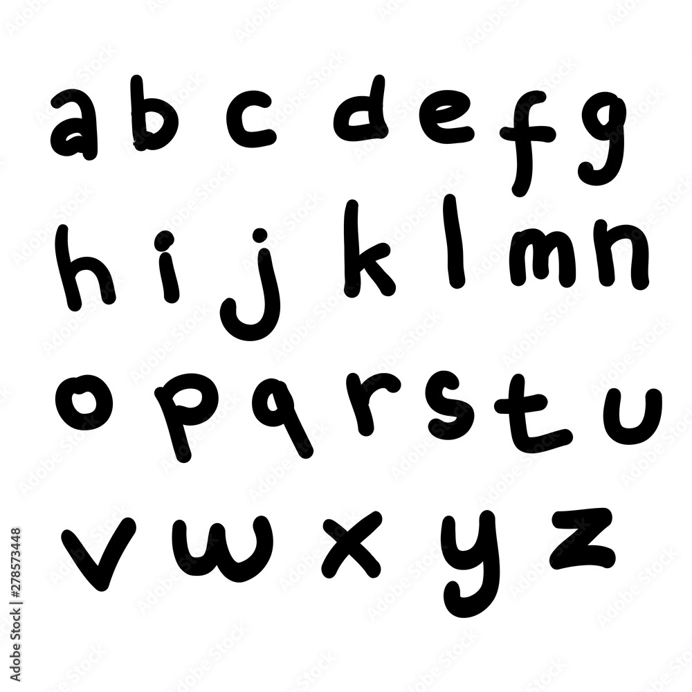 handwritten brush script Black and white English alphabet lettering doodle Letter vector handwritten brush script Black and white English alphabet lettering doodle Letter vector
