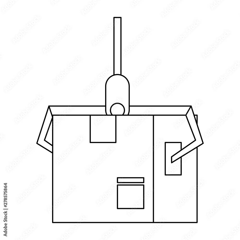 Obraz premium logistic and delivery shipping cartoon in black and white