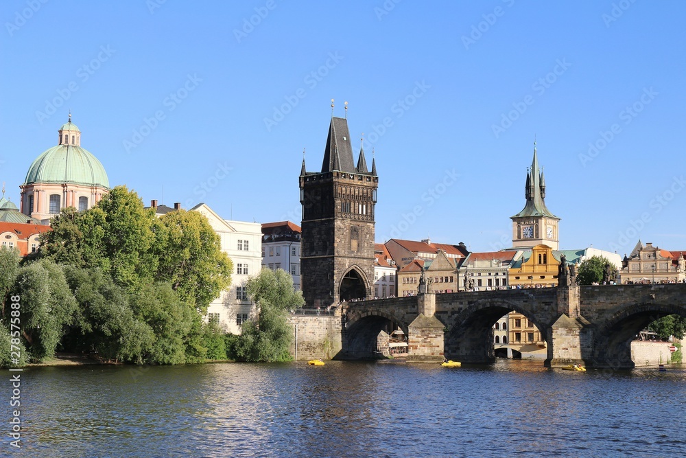 praha, river, city, architecture, water, vltava, czech, town, building, view,	