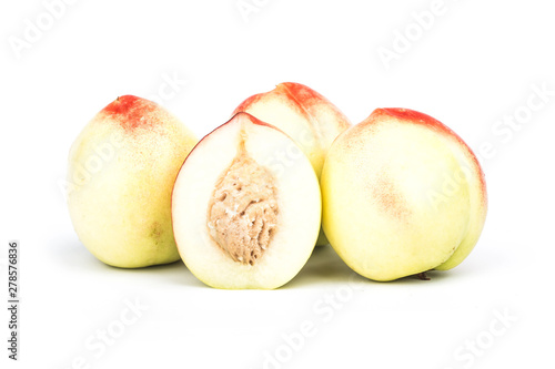 Nectarine fruit isolated on the white background.
