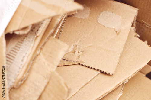 Corrugated cardboard packaging scraps photo