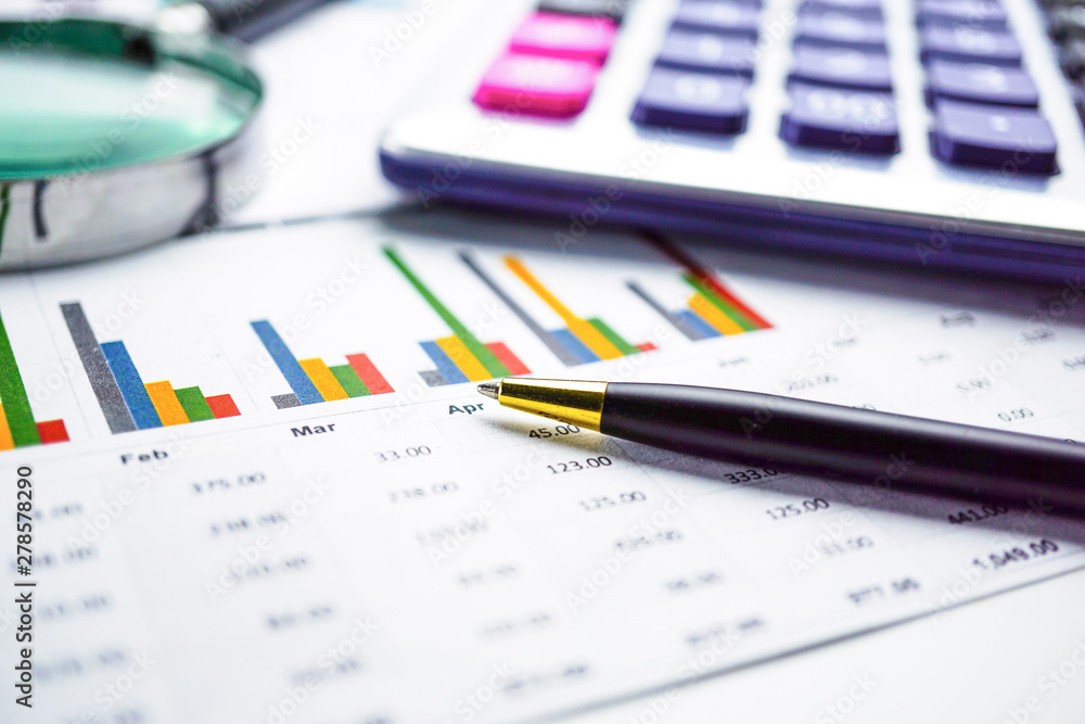 Calculator, Charts and Graphs spreadsheet paper. Finance, Account, Statistics, Analytic research data and Business company meeting concept Calculator, Charts and Graphs spreadsheet paper. Finance, Account, Statistics, Analytic research data and Business company meeting concept