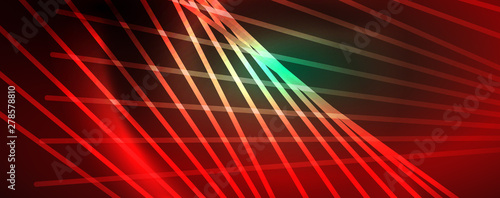Vector neon light lines concept, abstract background