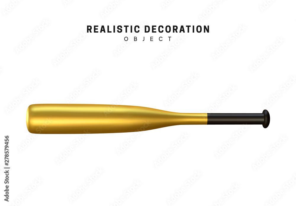 Fototapeta premium Golden bat isolated 3d object