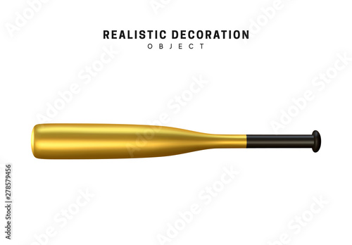 Golden bat isolated 3d object