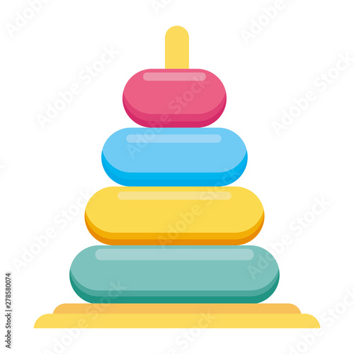 toy pyramid on white background