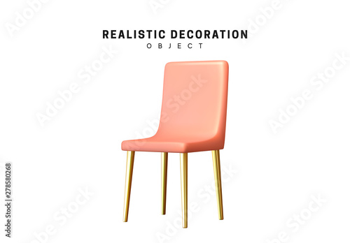 Plastic simple chair design element realistic