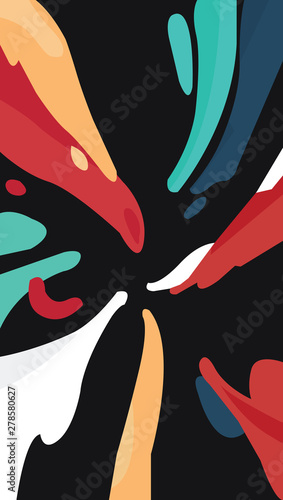 Abstract pop art color paint splash pattern background. Vector overlay geometric design 