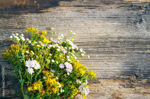 Bouquet of wild flowers on ...