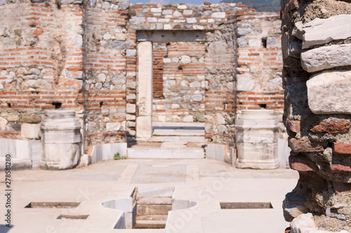 Baptistery in Basilica of Saint John apostle in Ephesus ancient city, Turkey