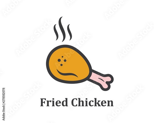 fried chicken icon logo illustration