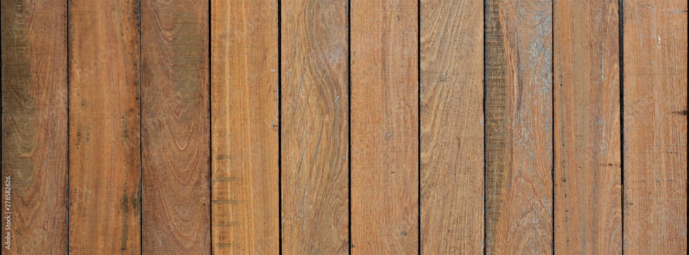 Naklejka premium brown plank timber natural wood board texture for banner background