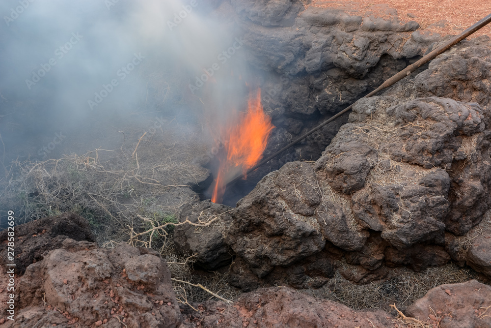 Obraz premium fire pit lanzarote 