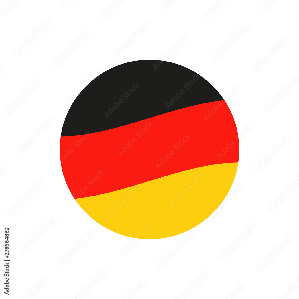 Germany circle flag icon. Waving German symbol. Vector illustration. Germany circle flag icon. Waving German symbol. Vector illustration.
