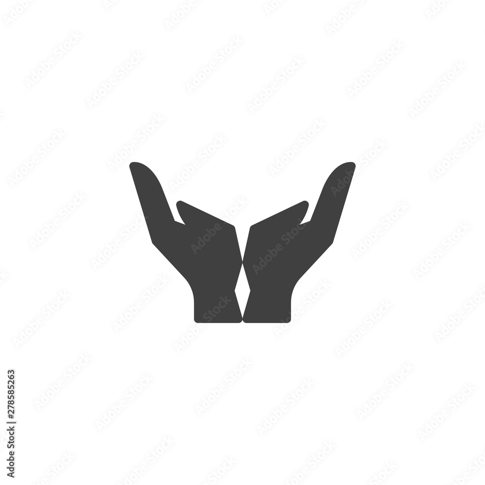 Hands with open palms vector icon. filled flat sign for mobile concept and web design. Praying hands gesture glyph icon. Symbol, logo illustration. Vector graphics Hands with open palms vector icon. filled flat sign for mobile concept and web design. Praying hands gesture glyph icon. Symbol, logo illustration. Vector graphics