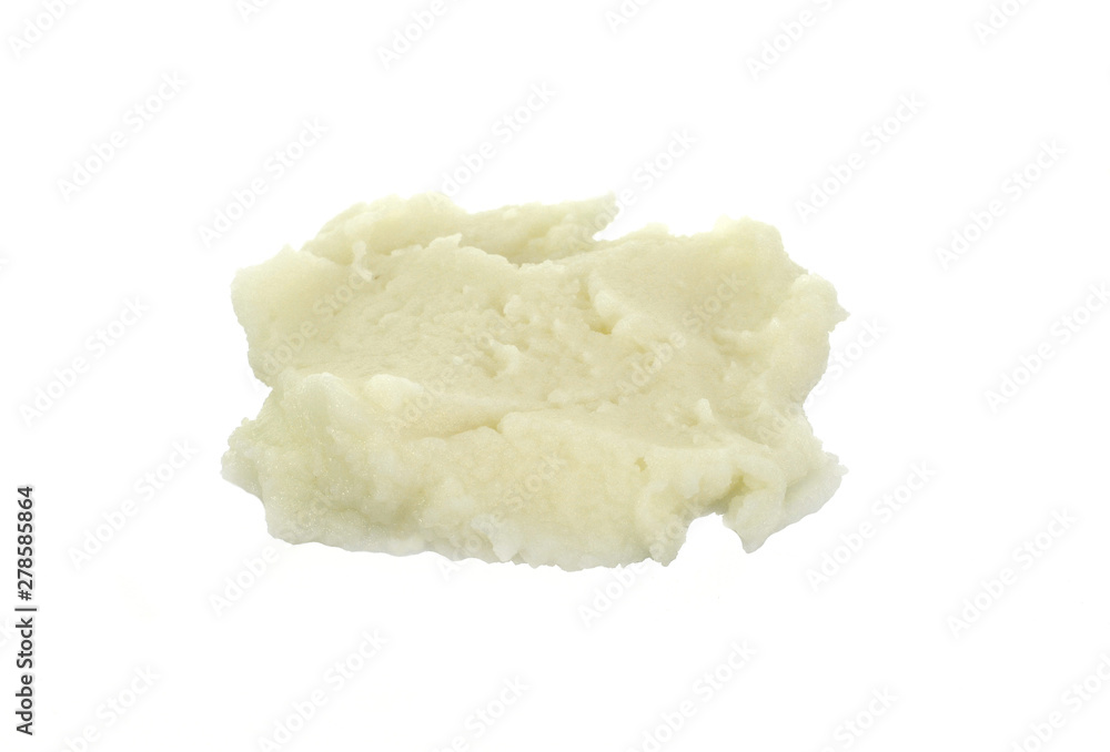 Mashed potatoes in bowl isolated on white. Instant potato puree isolated. Mashed potatoes in bowl isolated on white. Instant potato puree isolated.